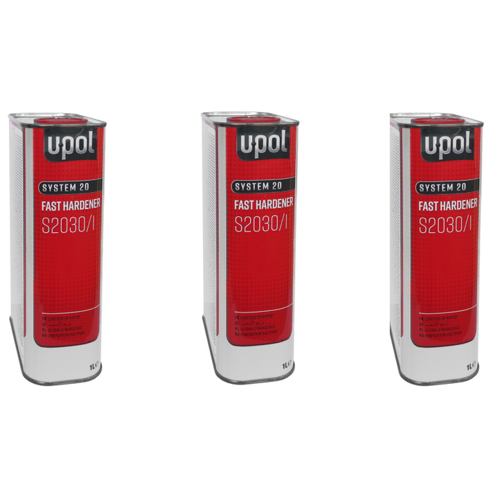 3 x UPOL S2030/1 2K FAST HARDENER ACTIVATOR 1L
