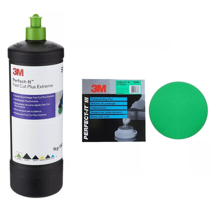 3M 51815 Perfect It FastCut Plus Bundle Extreme Finishing Compound 1kg Pad 50487