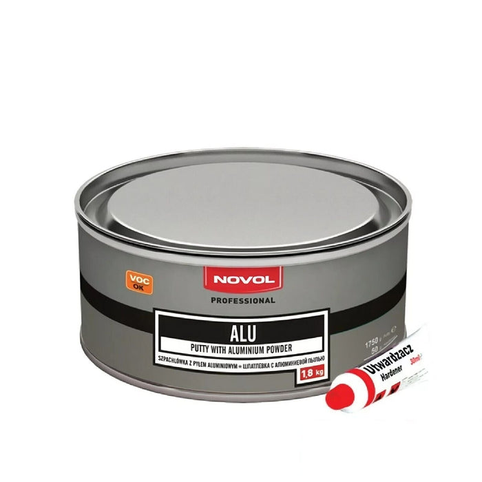 NOVOL ALU PUTTY WITH ALUMINIUM POWDER BODY FILLER 1.8KG WITH BPO HARDENER
