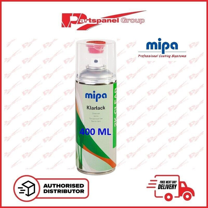 MIPA 2K CLEAR COAT SPRAY Lacquer Car Paint Aerosol with HARDENER 400ml