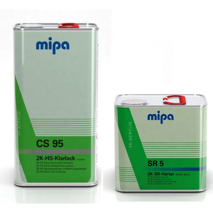 MIPA CS95 2K HS Clear Coat 5L with 2.5L SR5 EXTRA FAST Hardener ( 7.5L KIT )