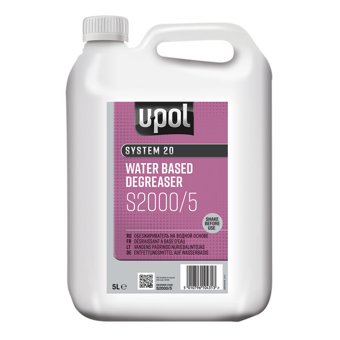 U-POL S2000/5 SYSTEM 20 WATER BASED DEGREASER Panel Wipe 5 Litre