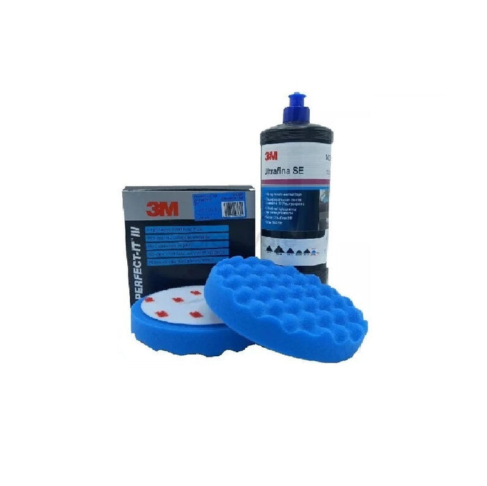 3M 50383 Perfect It Ultrafina SE Blue BUNDLE Polishing Compound 1KG 2 Pads 50388