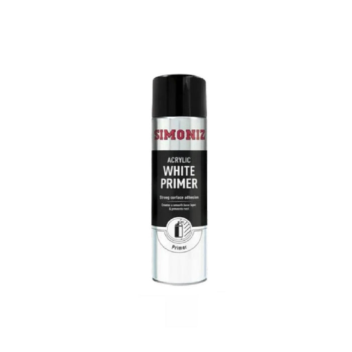 Simoniz Large Acrylic White Aerosol Smooth Primer for strong surface adhesion