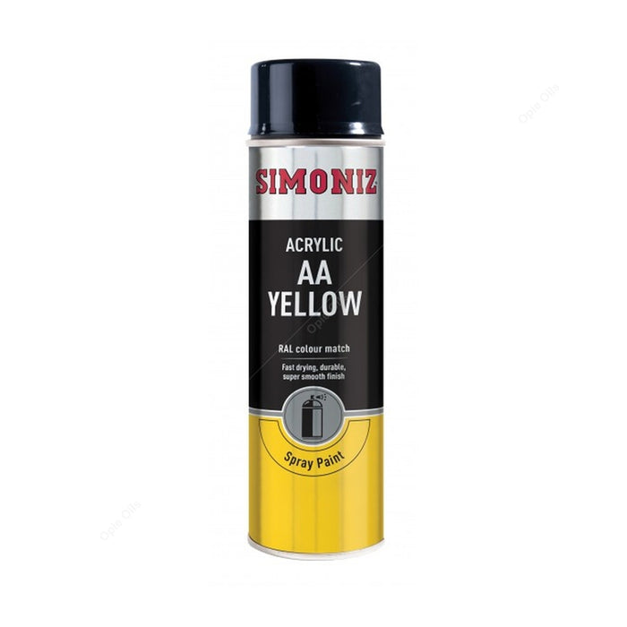 Simoniz Acrylic AA Yellow Car Spray Paint 500ml Aerosol SIMP24D fast drying