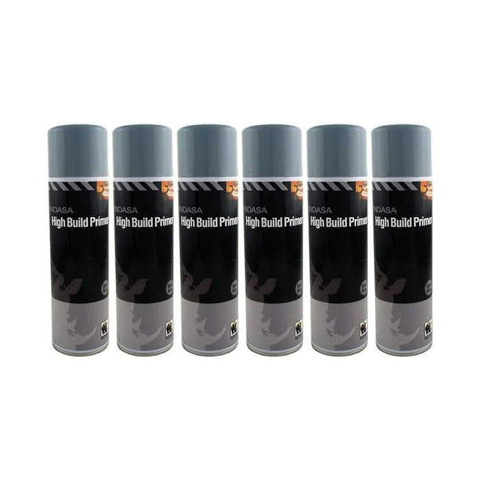 6 x INDASA Dark Grey High Build Primer Aerosol Spray Paint - 500ml