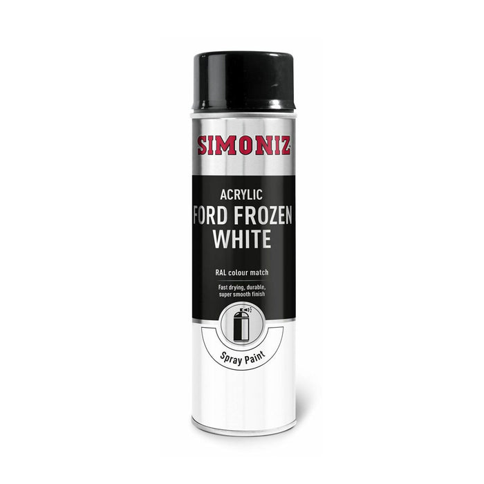 Simoniz Acrylic Ford Frozen White Car Spray Paint 500ml Aerosol SIMP23D