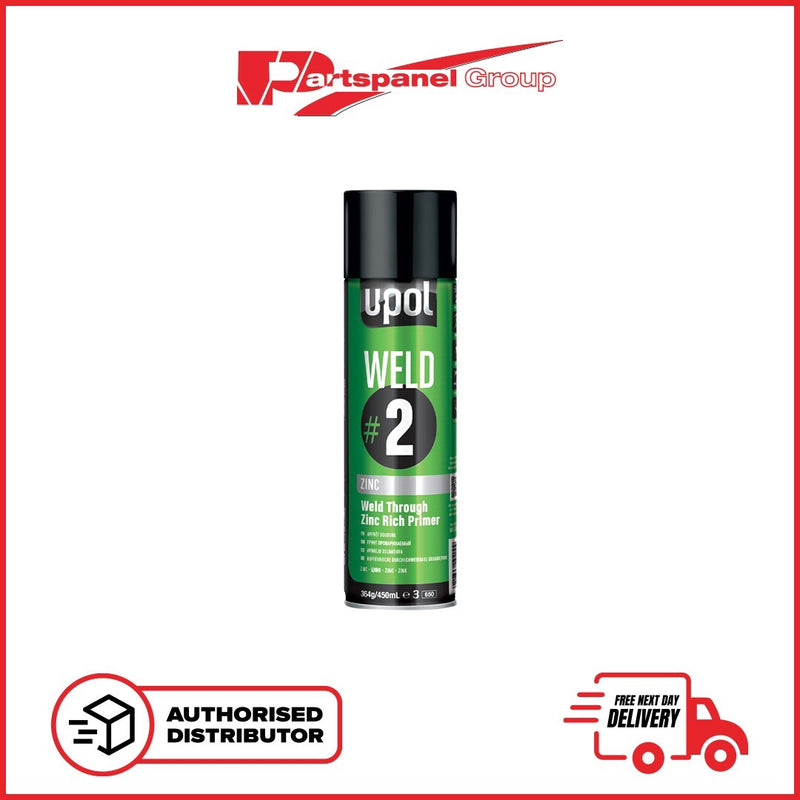 2 x U-POL WELD/AL WELD#2 Weld ZINC Primer  - 450ML PRIMER