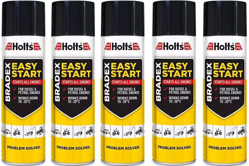 5 x  HOLTS Bradex Easy Start Aerosol - 300ml Can