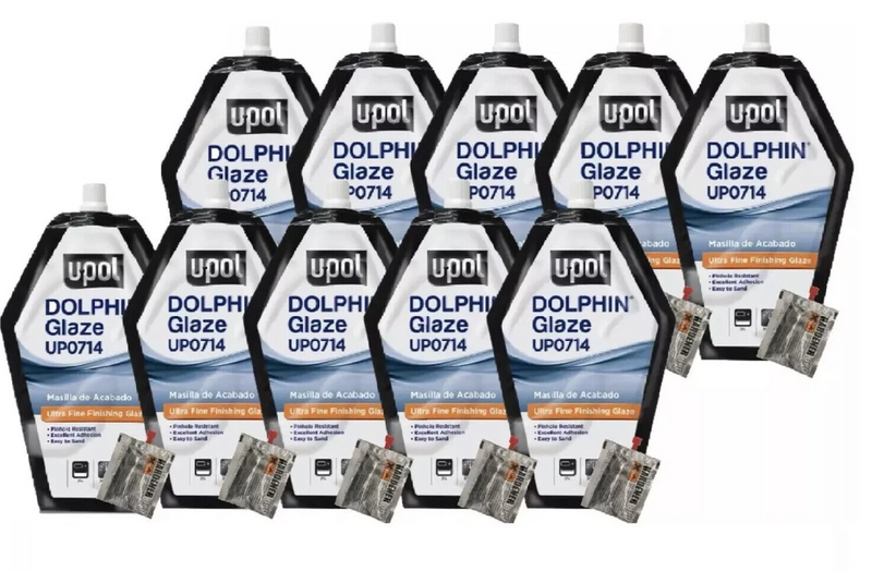 U-POL Dolphin Glaze 440ml Glazing Putty Filler bags with Hardner PACK OF 10
