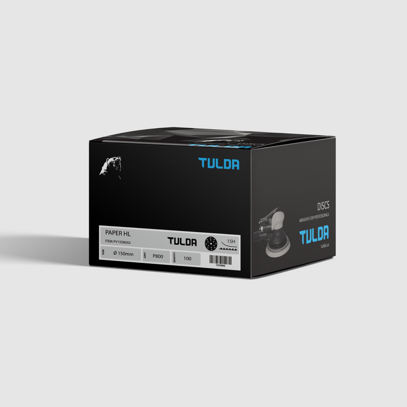 TULDA 6″ 150mm 15H SANDING FILM PAPER DISCS BOX OF 100 - GRIT-P240