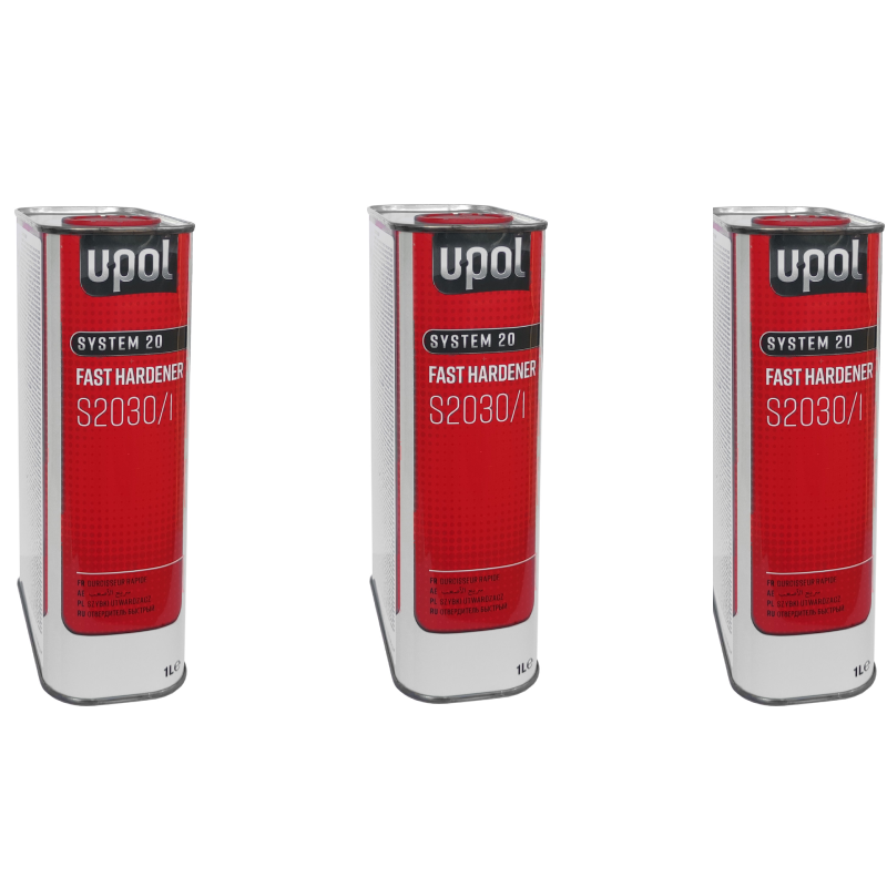 3 x UPOL S2030/1 2K FAST HARDENER ACTIVATOR  1L