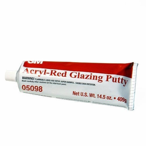 3M 05098 Red Acryl Glazing Putty 409gms Tube Stopper