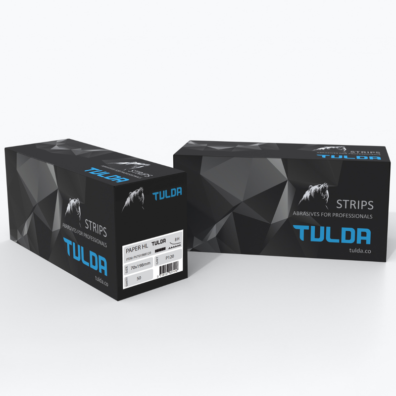 TULDA 70MM X 198MM (8H) SANDING PAPER STRIPS PACK OF 50 - P320