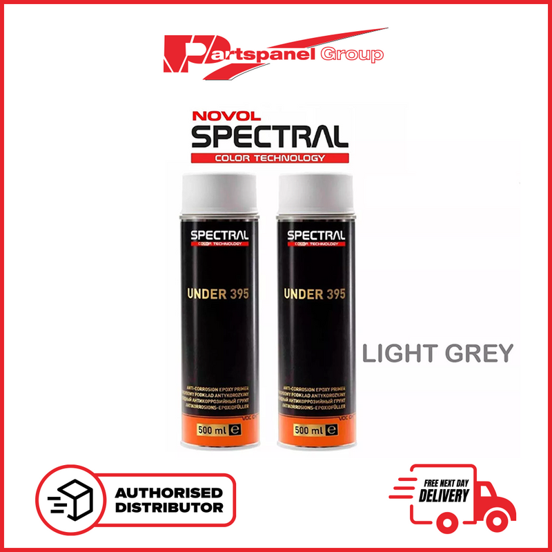 2 X NOVOL SPECTRAL UNDER 395 EPOXY PRIMER AEROSOL 500ML - LIGHT GREY