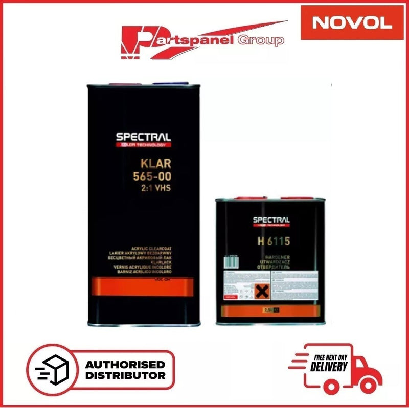 Novol Spectral Klar 565-00 VHS Clearcoat & H6115 Fast Hardener 7.5L kit