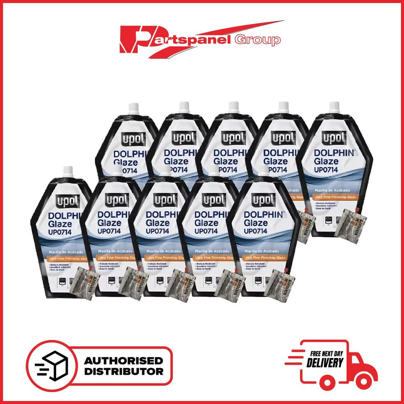 U-POL Dolphin Glaze 440ml Glazing Putty Filler bags with Hardner PACK OF 10