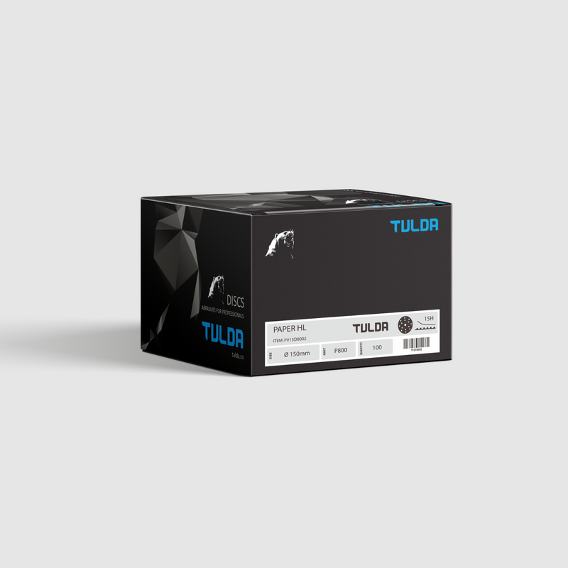 TULDA 6″ 150mm 15H SANDING FILM PAPER DISCS BOX OF 100 - GRIT-P80