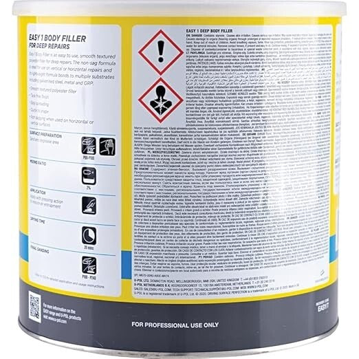 U-Pol Easy Car Body Filler  3L  - WITH  HARDENER & SPREADER PACK OF 3