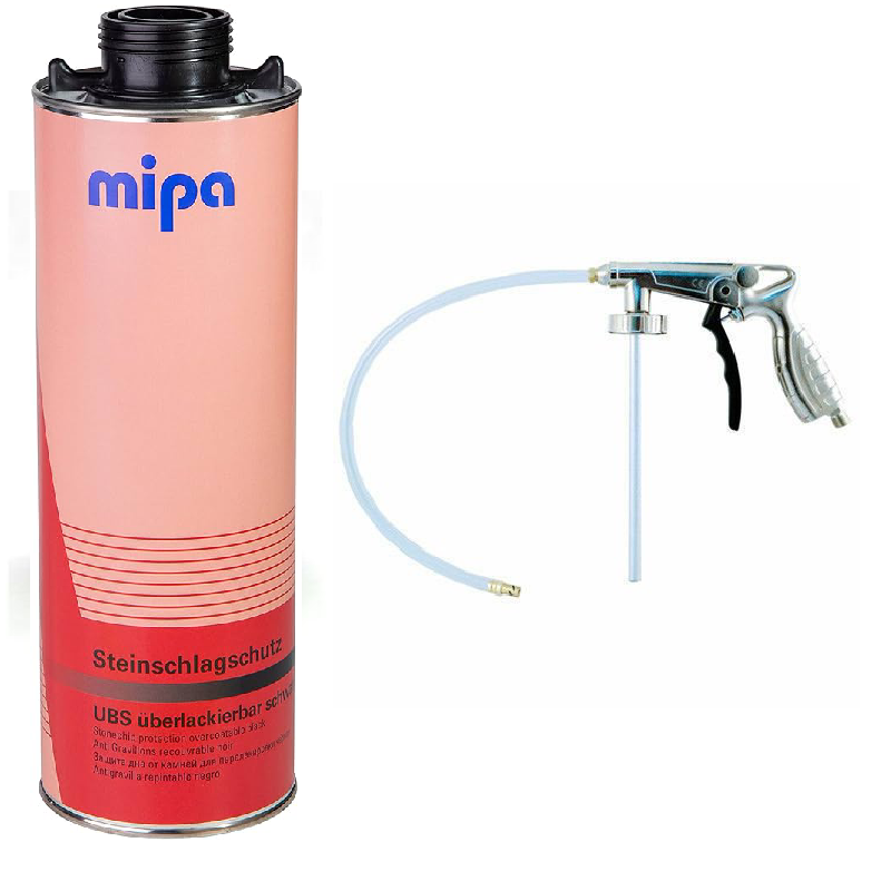 MIPA SUPER BLACK STONECHIP  Underbody Coatings 1L & Under Coating Spray Gun