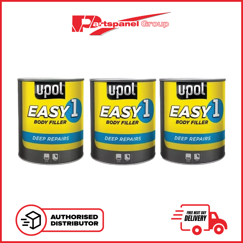 U-Pol Easy Car Body Filler  3L  - WITH  HARDENER & SPREADER PACK OF 3