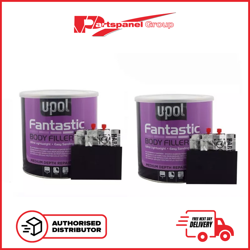 2 X U-pol Fantastic Ultra Lightweight Body Filler with BPO HARDENER & SPREADER