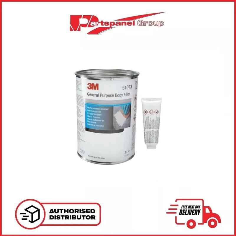 3M 51073 GENERAL PURPOSE BODY FILLER 3LITRE WITH HARDENER PREMIUM CAR PRODUCT