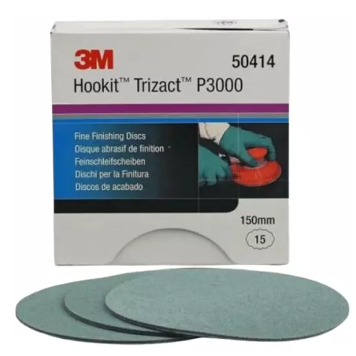 3M 50414 Hookit Trizact 3000 Fine Finishing Discs 150mm Pack of 15