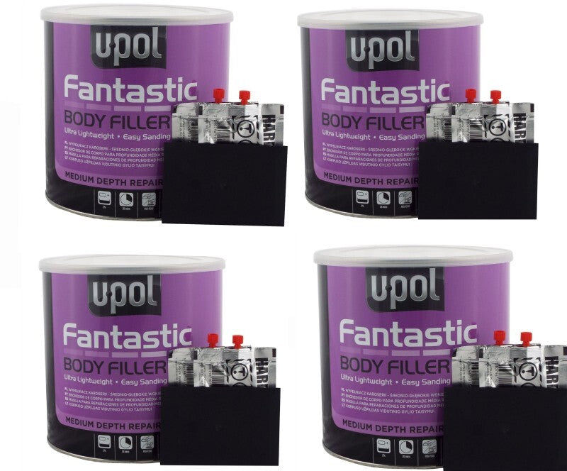 U-pol Fantastic Ultra Lightweight Body Filler with BPO HARDENER & SPREADER 4 CAN