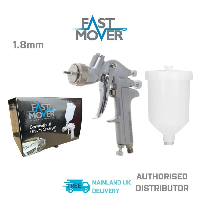 FAST MOVER TOOLS SPRAY GUN FMT-4001 1.8mm GRAVITY CONVENTIONAL 600CC POT - 1.8mm
