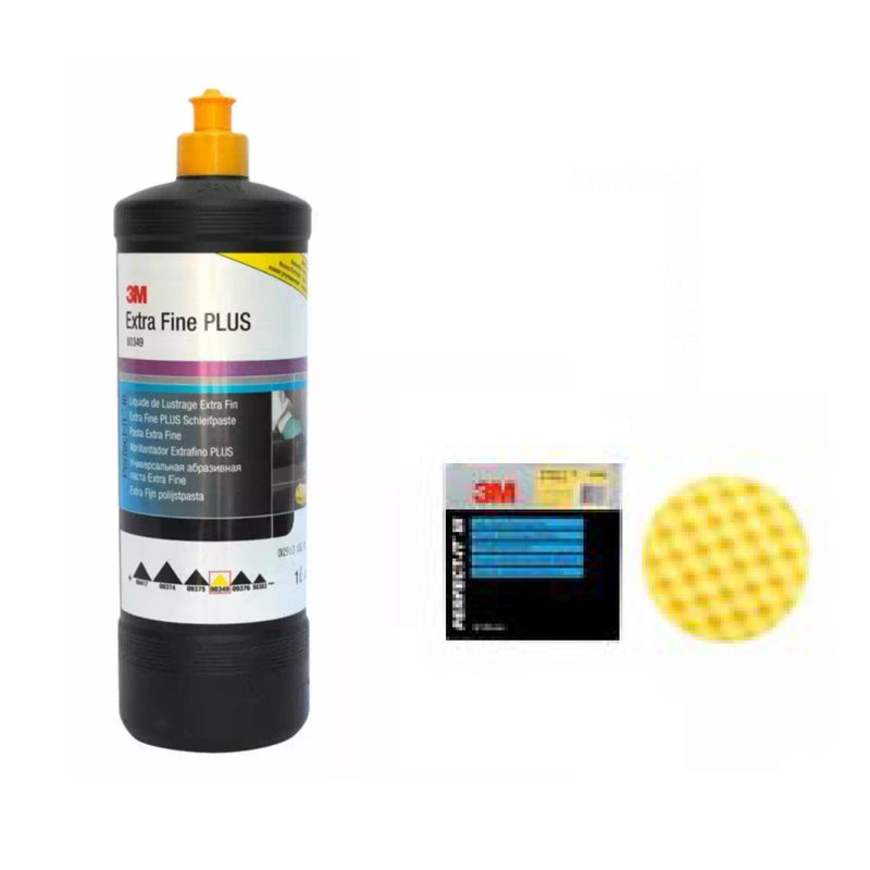 3M Extra Fine Plus Compound 1 L with 2 x Light abrasive polishing pad 150mm