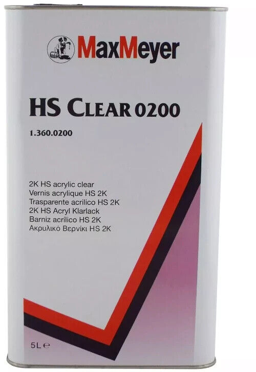 Max Meyer HS Clear Coat Car Lacquer 0200 Maxi clear Lacquer 2K Superior 5 LTR