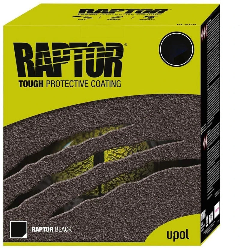 U-POL RAPTOR 2K Tough Black Bed Liner Kit 3.8L – 4 Bottles with Hardener