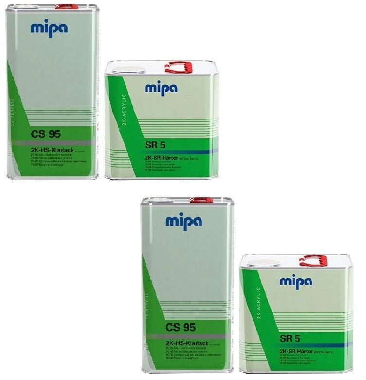2x MIPA CS95 2K HS Clear Coat  5L with 2.5L SR5 EXTRA FAST Hardener ( 7.5L KIT )