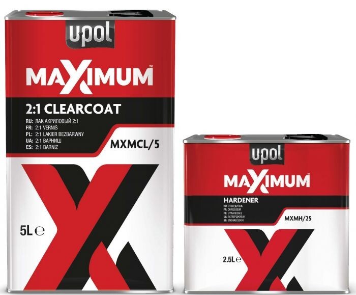 UPOL MAXIMUM HS 2K CLEARCOAT LACQUER KIT with HARDENER 7.5L