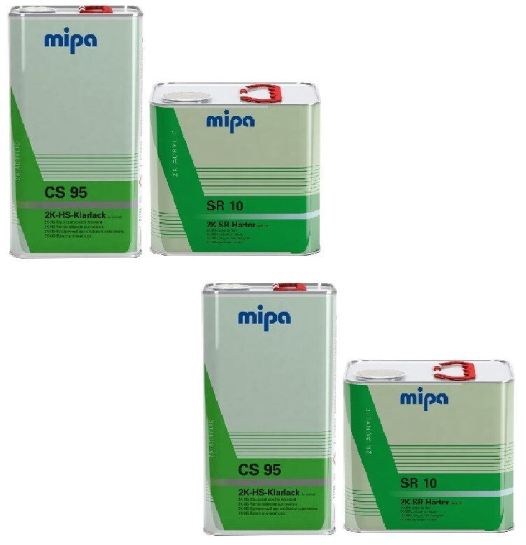MIPA CS95 2K HS Clear Coat Lacquer 5L with 2.5L SR-10 Hardener ( 7.5L KIT ) PK 2