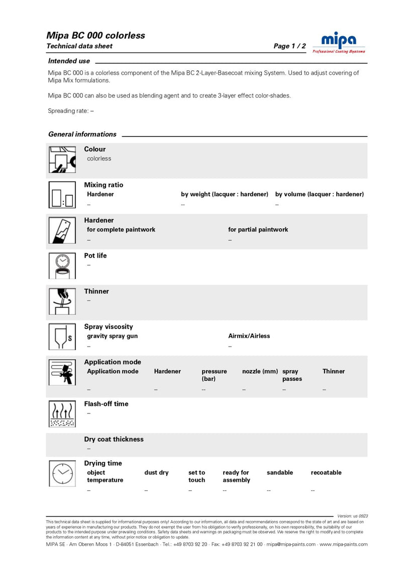 MIPA Professional Coating Systems BC 000 218100000 Clear 3 L