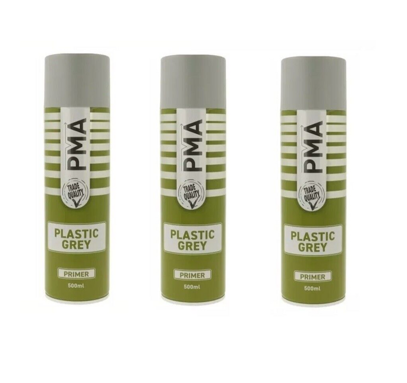 3 X PMA Professional Grey Plastic Primer 500ml
