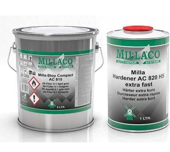 Millaco AC 815 Stop Compact Grey Kit With AC820 Extra Fast Hardener - GREY 5:1