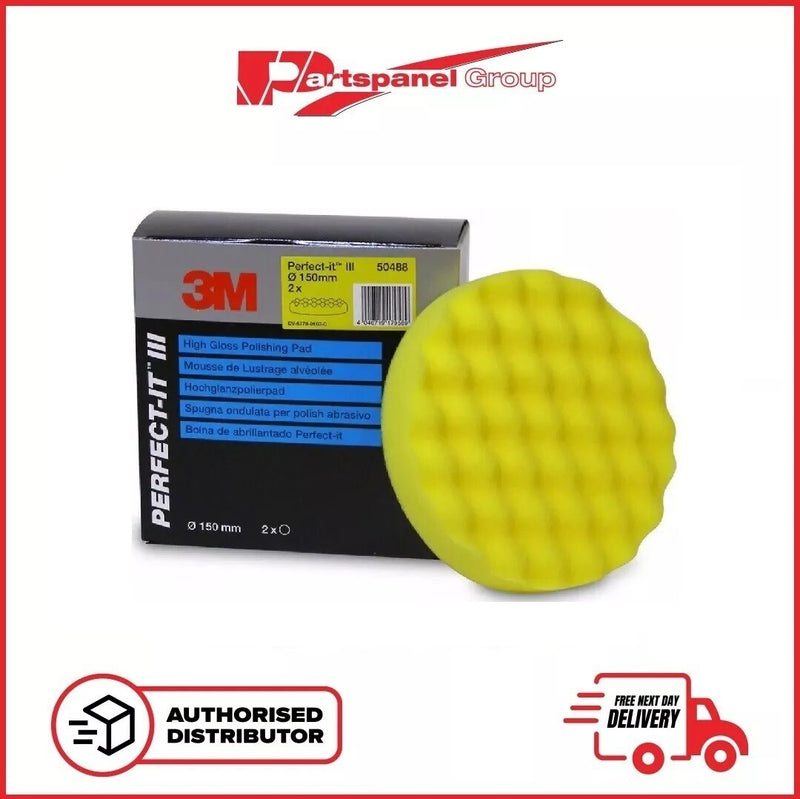 3M Perfect-it III Polishing Pad Yellow, 50488 - for Extra Fine Compound 2 Pad PK
