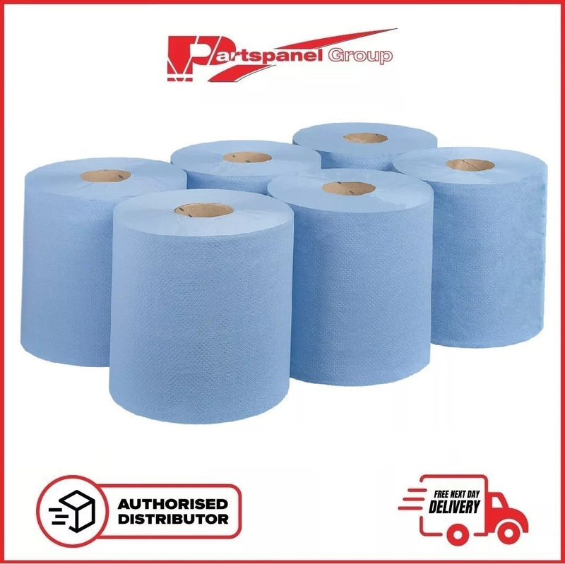 Blue Roll CentreFeed 6 Pack 2-Ply Embossed Paper Towels Heavy Duty Cleaning Roll