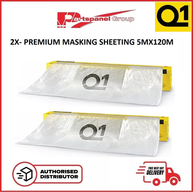 2X Q1 Premium Masking Film Sheeting Roll 5m x 120m – Paint Overspray Protection