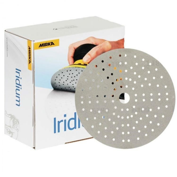 MIRKA IRIDIUM PREMIUM ABRASIVE DA SANDING DISCS P-80 150MM 121 HOLE PK of 100