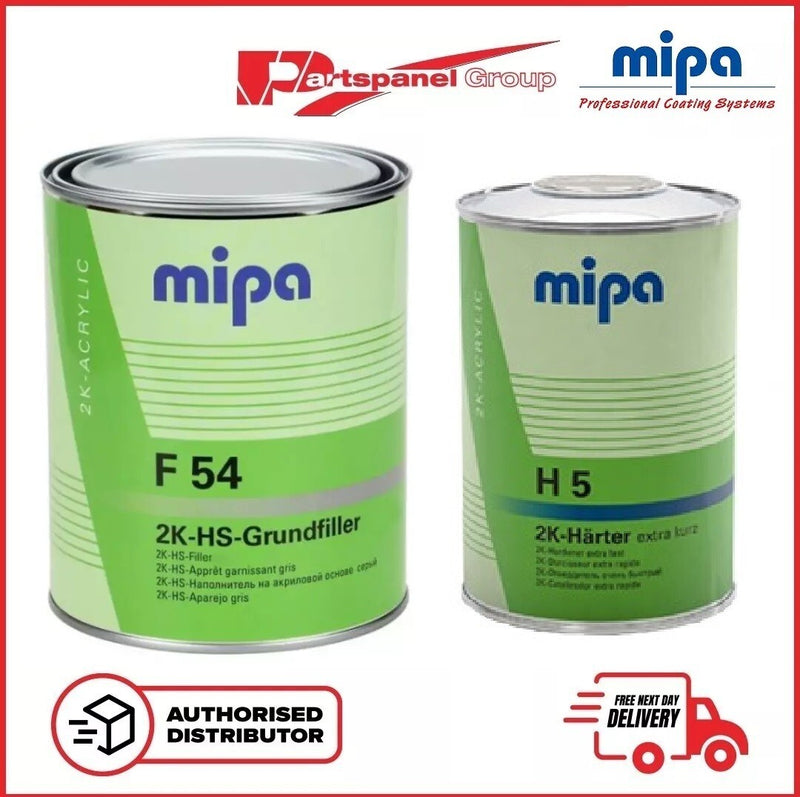 Mipa F54 4:1 2K HS GREY HIGH BUILD PRIMER WITH H5 HARDENER 1 L (5 LTR  KIT)