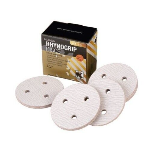 INDASA C55972 RHYNOGRIP HT LINE 75mm 3-HOLE GRIP SANDING DISCS PK50 - P40