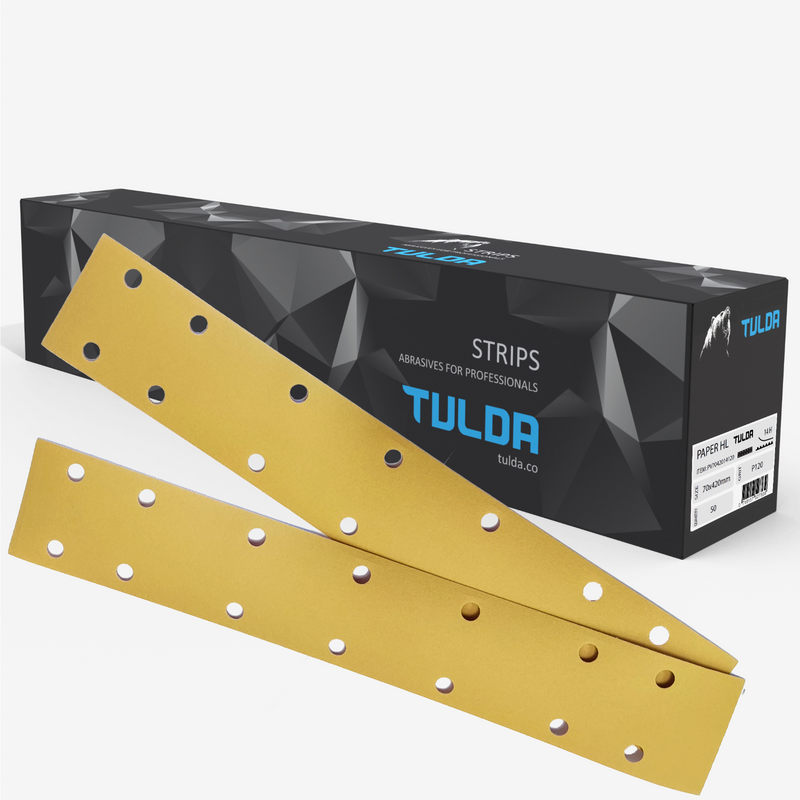 TULDA 70MM X 420MM (14H) SANDING PAPER STRIPS PACK OF 50 - P240