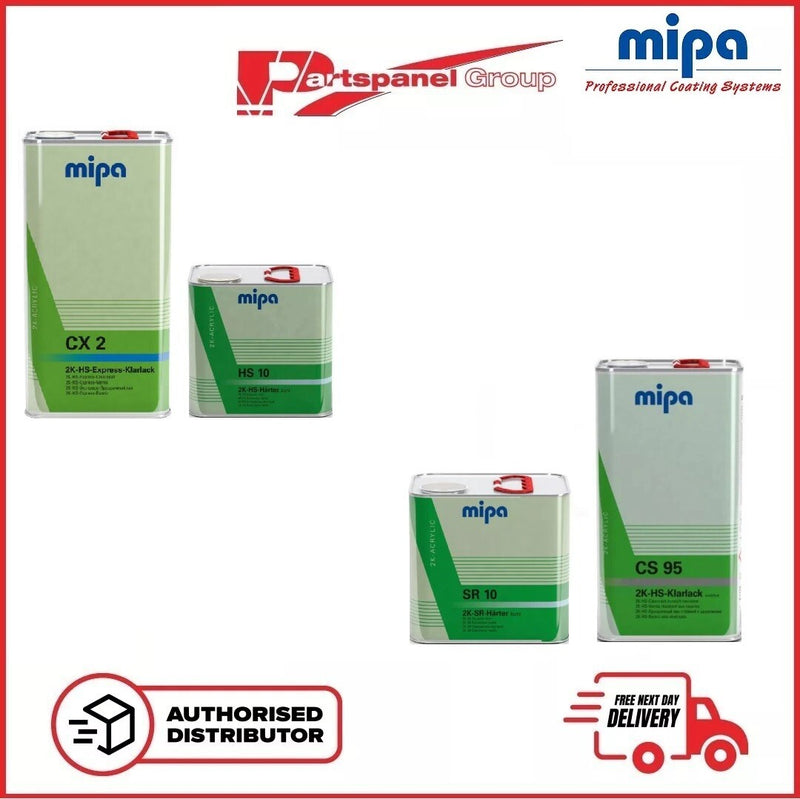 MIPA CX2 & CS95 2k Clear-Coat Kit 5L WITH HS10 FAST HARDENER 2.5L (Total 15Ltr )