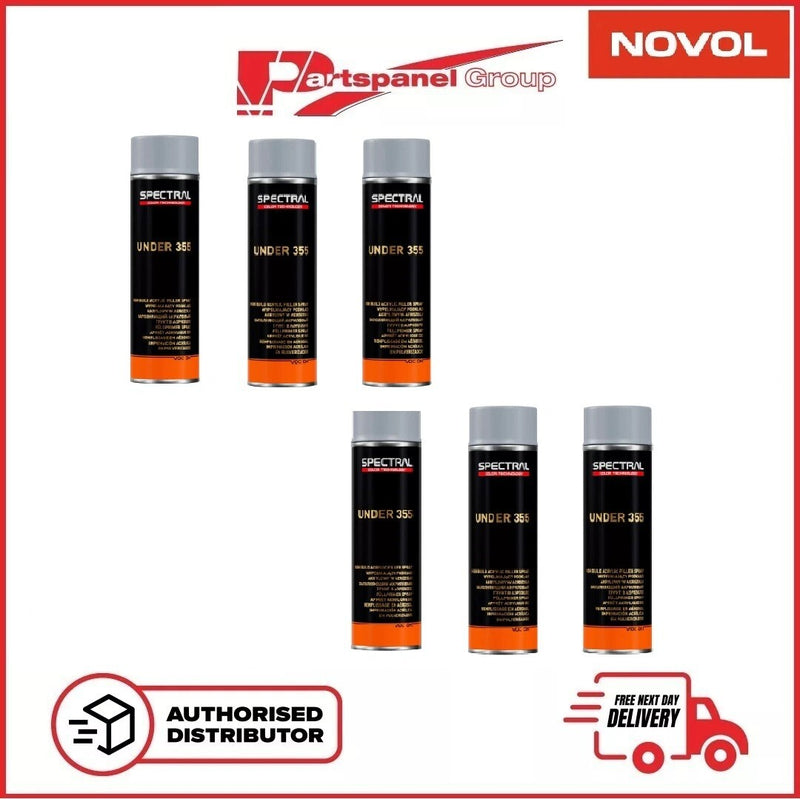 6 x NOVOL SPECTRAL UNDER 355 HIGH BUILD 1K PRIMER AEROSOL 500ML