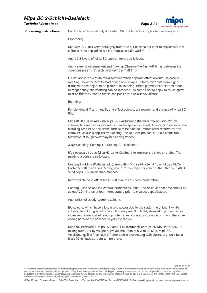 MIPA BC T900 218020900s White 3 LTR