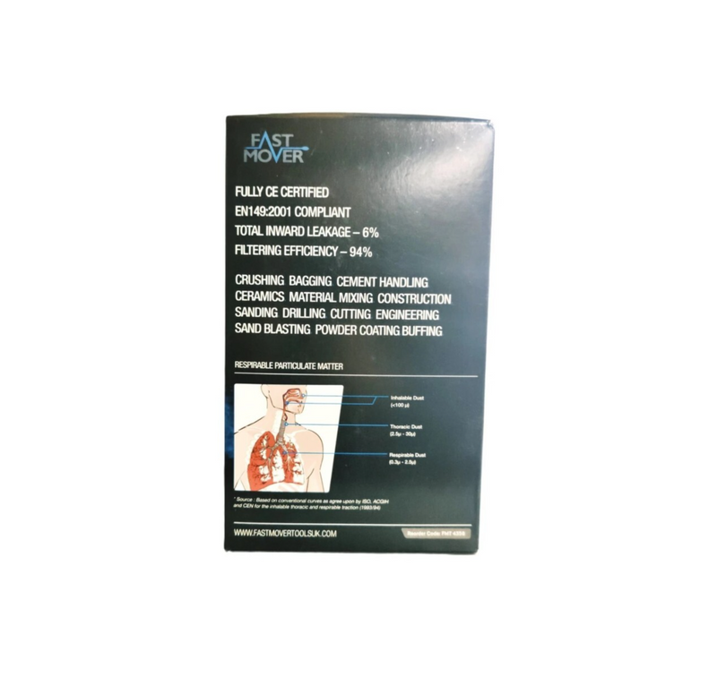 Fast Mover FFP2 Valved Dust Masks – Pack of 10 Safety Respirators FMT4358